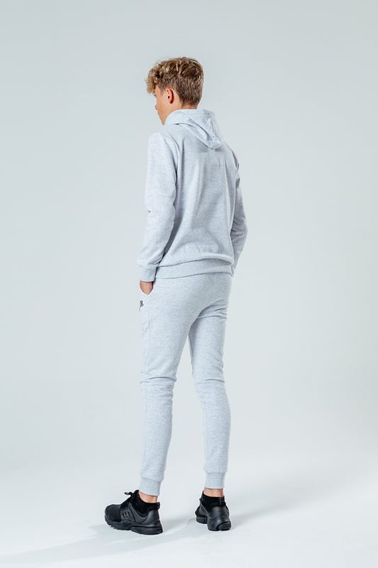 Hype Light Grey Script Kids Tracksuit