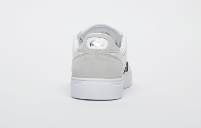 Lacoste Courtline 319 1 Entrena de cuero de gamuza blanca de cordón 38CMA0074 147