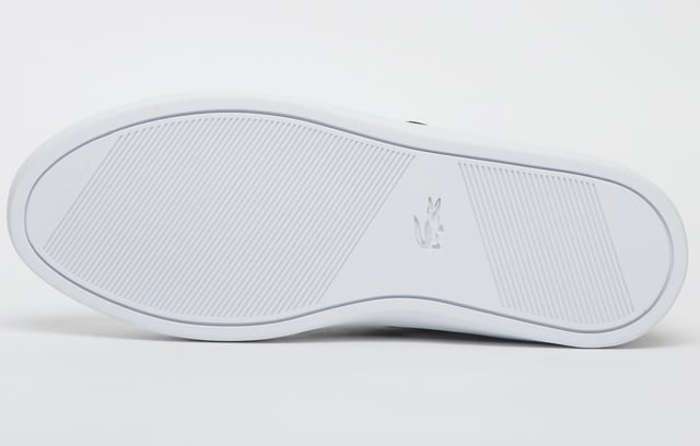 Lacoste Courtline 319 1 Entrena de cuero de gamuza blanca de cordón 38CMA0074 147