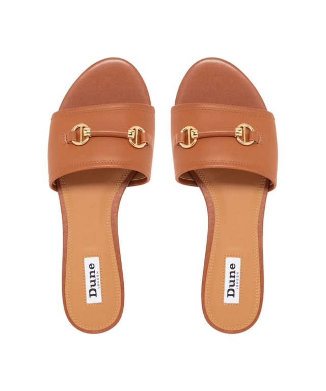 Dune Ladies LAFFIA Snaffle Trim Flat Mules