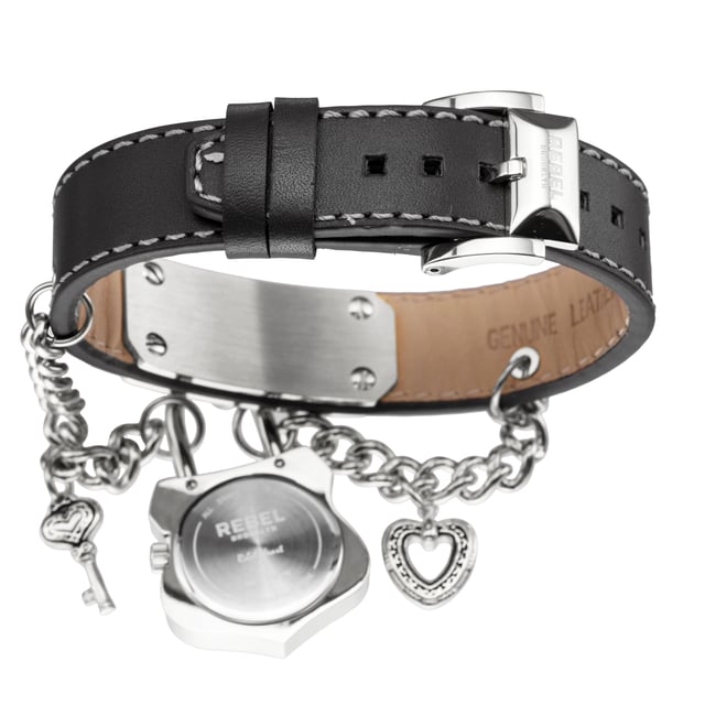 Rebel Women's RB114-4071 SeagateRebel Seagate Silver Dial Women's Watch RB114-4071
Rebel Women's Watch from the Seagate Collection
Round 316L Stainless Steel Silver Case
Silver Dial, Mineral Crystal w/ Sapphire Coating
Black Leather Band with Tang Buckle
Water Resistance: 5 ATM (50 meters, 165 feet)
7mm Case Thickness, 25mm Case Diameter, 16mm Band Width
Quartz Movement