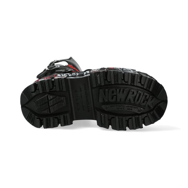 The Iconic Boot WALL028B-C1 is from the ever so popular Wall collection, Constructed from the finest hide leather combined with a durable rubber sole. These boots feature Lace-up fastening, cushioned insole, leather lining and embodies the quality, style and comfort that you have come to expect from New Rock Boots. These stylish unisex boots have a 10 cm gum rubber heel to give you a towering presence that is sure to turn heads. The fit is superb, sleek and sexy as pictured. Why not buy some thing unique, versatile, stylish and different.  Heel Height - 10cm Platform Height - 8cm Shaft Height - 22cm Calf Width - 36cm