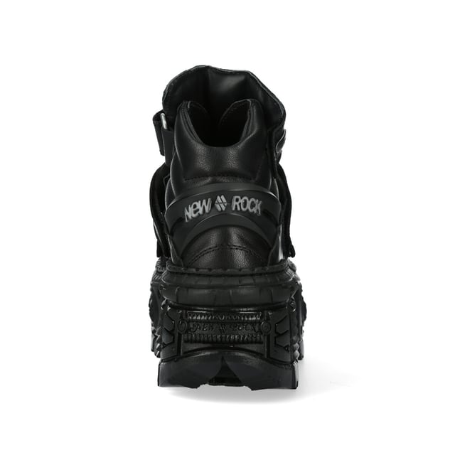 The Iconic Boot WALL285-S2 is from the ever so popular Wall collection, Constructed from the finest hide leather combined with a durable rubber sole. These boots feature Lace-up fastening, cushioned insole, leather lining and embodies the quality, style and comfort that you have come to expect from New Rock Boots.These stylish unisex boots have a 10cm gum rubber heel to give you a towering presence that is sure to turn heads. The fit is superb, sleek and sexy as pictured. Why not buy some thing unique, versatile, stylish and different.  Heel Height - 10cm Platform Height - 8cm Shaft Height - 10cm Sole Material - Natural Rubber Outer Material - Cow Hide Leather
