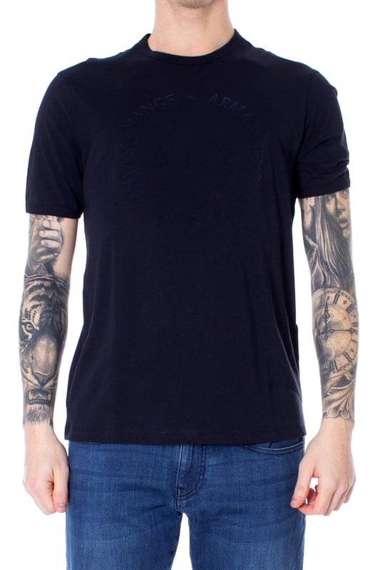 <b>Brand:</b> Armani Exchange<br><b>Gender:</b> Men<br><b>Type:</b> T-shirts<br><b>Season:</b> Spring/Summer<br><br><b>PRODUCT DETAIL</b><br>&bull; <b>Color:</b> blue<br>&bull; <b>Pattern:</b> plain<br>&bull; <b>Fastening:</b> slip on<br>&bull; <b>Sleeves:</b> short<br>&bull; <b>Neckline:</b> round neck<br><br><b>COMPOSITION AND MATERIAL</b><br>&bull; <b>Composition:</b> -100% cotton <br>&bull;  <b>Washing:</b> machine wash at 30°