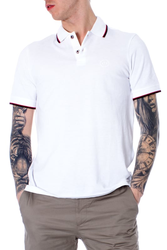 <b>Brand:</b> Armani Exchange<br><b>Gender:</b> Men<br><b>Type:</b> Polo<br><b>Season:</b> Spring/Summer<br><br><b>PRODUCT DETAIL</b><br>&bull; <b>Color:</b> white<br>&bull; <b>Fastening:</b> buttons<br>&bull; <b>Sleeves:</b> short<br>&bull; <b>Collar:</b> polo<br><br><b>COMPOSITION AND MATERIAL</b><br>&bull; <b>Composition:</b> -100% cotton <br>&bull;  <b>Washing:</b> machine wash at 30°