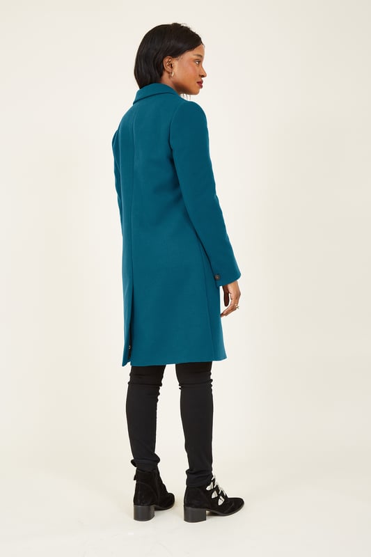 Yumi Teal Crombie Coat With Heart Lining
