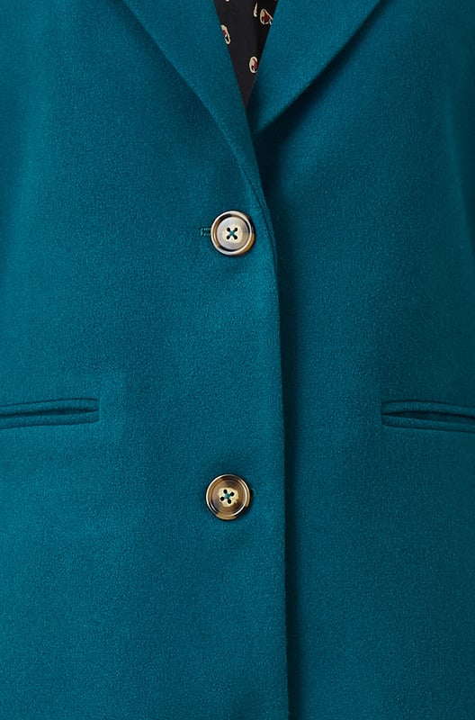 Yumi Teal Crombie Coat With Heart Lining