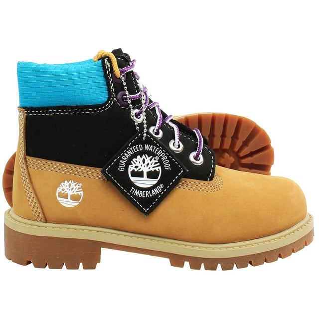 Timberland 6 Inch Premium Wheat Nubuck Leather Youths Lace Up Boots A2MY1