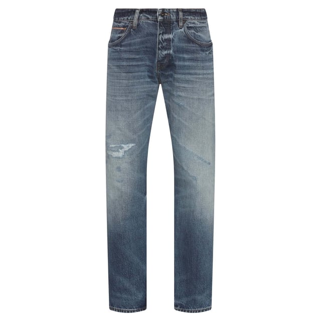Mens BOSS Troy Selvedge Regular-Fit Jeans in blue.- Button closure.- Five pocket design.- Belt loops.- BOSS metal logo stud.- BOSS leather logo patch.- Top stitched.- Regular fit.- Ref: 50527222436