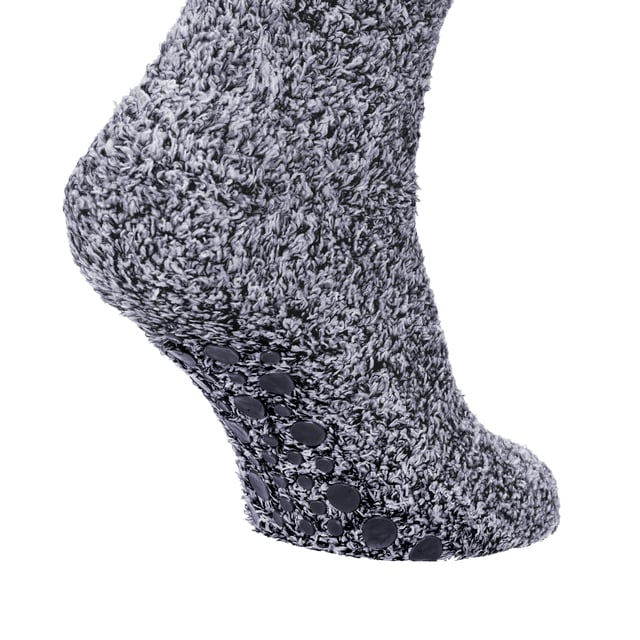 Premium quality extra warm slipper socks with non slip grip. Fibre: 67% Polyester, 31% Polyamide and 2% Elastane.  Perfect for indoor use, keeps you nice and warm. Machine washable.