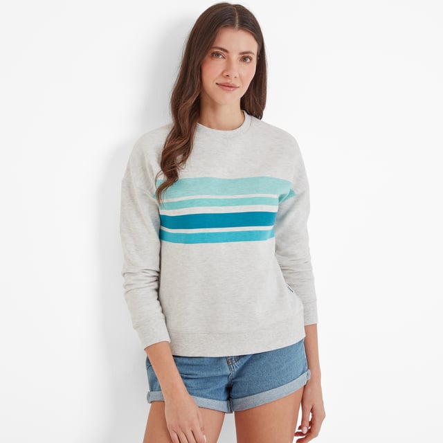The Carolina crew neck sweatshirt is a super-soft wardrobe staple, perfect for casual days. Designed with a relaxed fit, it features a loop-back sweat fabric, dropped shoulders, and ribbed neck, cuffs, and hem for a comfortable yet stylish look. The printed stripes across the chest add a pop of colour, giving it a fresh and modern touch. Finished with the TOG24 label on the side seam, the Carolina is a versatile sweatshirt youâ€™ll love wearing all year round.