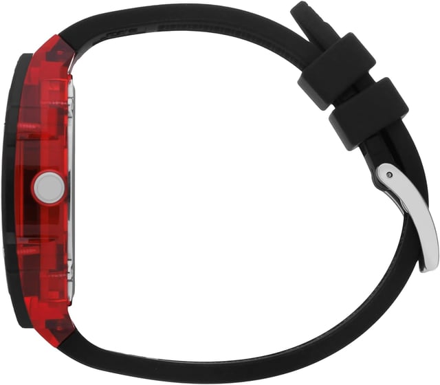 This Ice Watch Ice Boliday - Black Red Multi Dial Watch for Unisex is the perfect timepiece to wear or to gift. It's Red  Tonneau case combined with the comfortable Black Silicone watch band will ensure you enjoy this stunning timepiece without any compromise. Operated by a high quality Quartz movement and water resistant to 3 bars, your watch will keep ticking. Assert your style with the ICE boliday - Black Red Plastic, where elegance meets boldness! This Multi Dial watch has a calendar function: Day-Date , 24-hour Display , Luminous Hands and Luminous Numbers High quality 20 cm length and 21 mm width Black Silicone strap with a Buckle Case measurement: 40 X 52 mm,case thickness: 12 mm, case colour: Red and dial colour: Black