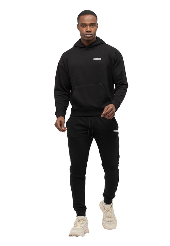 Tom Barron Herren-Trainingsanzug-Set mit Logo-Badge, Oversize