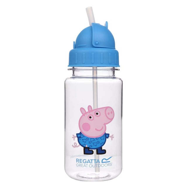 80% Tritan Copolyester Plastic, 10% Silica Gel, 10% Polypropylene. BPA Free, Reusable. Flip Up Straw, Non Spill, Screw Top Lid. Design: Logo, Star, Unicorn. Characters: Peppa Pig. Capacity: 350ml. 100% Officially Licensed.