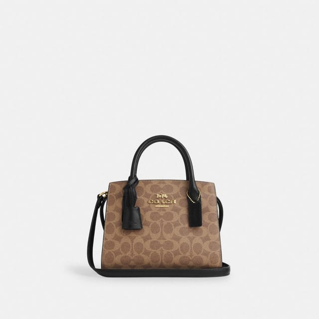Andrea Carryall in Signature Canvas, Four protective feet at base, Inside multifunction pocket,  Length: 22.00 cm,  Width: 11.50 cm,  Height: 16.50 cm