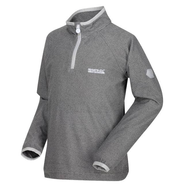 Regatta Childrens/Kids Loco Fleece (Light Steel/Stahlgrau) 100% Polyester. Mini-Streifen-Mikrofleece mit Reißverschluss am Hals. 140gsm. Dehnbare Bündchen an Ärmeln und Kragen. Maschinenwaschbar.