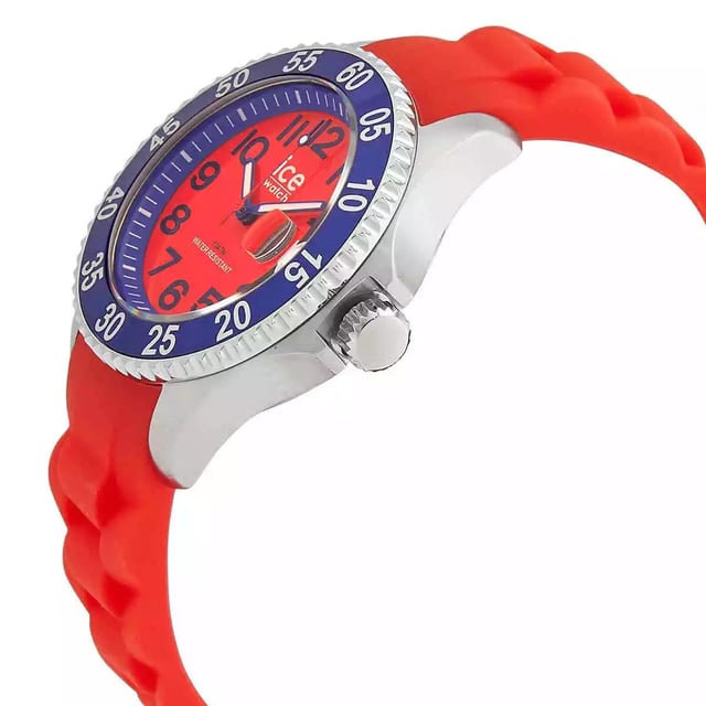 This Ice Watch Ice Steel - Spider Analogue Watch for Child is the perfect timepiece to wear or to gift. It's Silver 35 mm Round case combined with the comfortable Red Silicone watch band will ensure you enjoy this stunning timepiece without any compromise. Operated by a high quality Quartz movement and water resistant to 10 bars, your watch will keep ticking. This watch with a super soft silicone strap, will add a flash of vibrant style to all your outfits! This Analogue watch has a Calendar function: Date , Luminous Hands and Luminous Hands High quality 16 cm length and 19 mm width Red Silicone strap with a Buckle Case diameter: 35 mm,case thickness: 11 mm, case colour: Silver and dial colour: Red