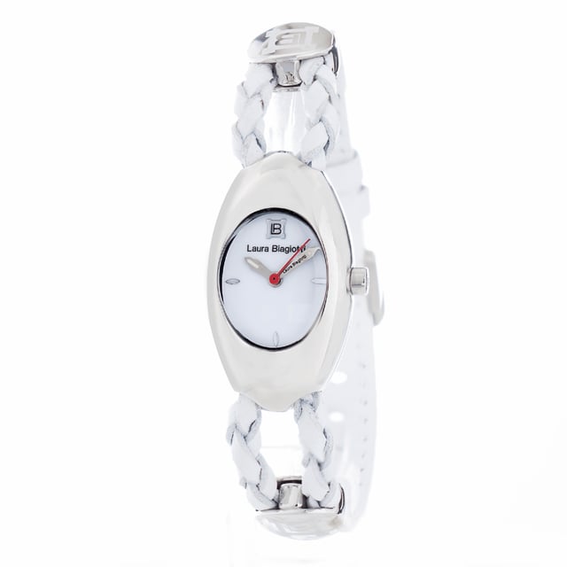 Laura Biagiotti LB0056L-03 - Damenuhr Quarz aus Edelstahl• Material: Edelstahl• Glas: Mineral• Armband: Leder• Farbe: Silber• Wasserbeständigkeit: 0 m (0 ATM)• Gehäusegröße: 22 mm