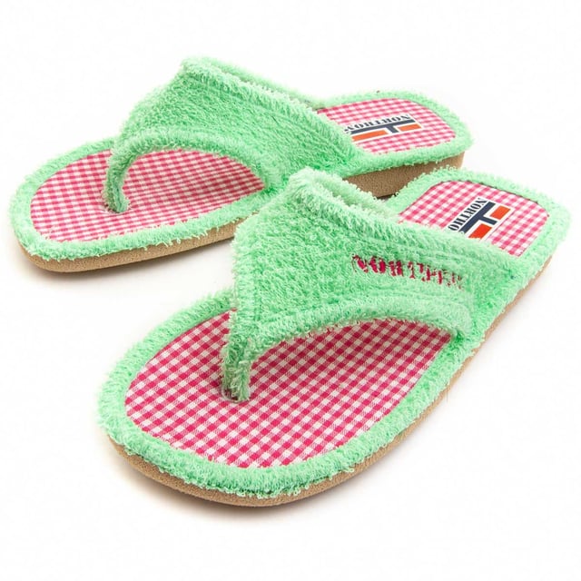 Hechas en España. Chancla confortable para mujer. Fabricada en los mejores materiales. Suela antideslizante. Cosido reforzado. Plantilla acolchada. Baja huella de carbono.