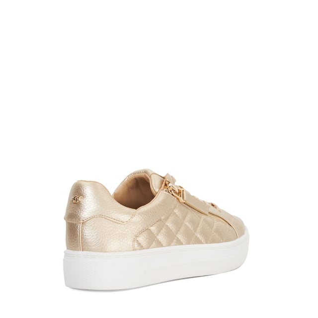 Dune Ladies Eisel Quilted Flatform Lace Up Trainers