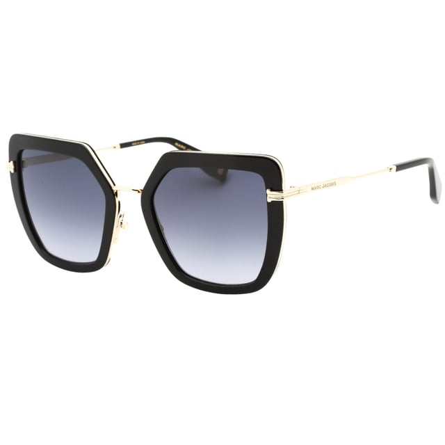 Marc Jacobs Black Sunglasses, Lens Width = 55mm, Nose Bridge Width = 22mm, Arm Length = 145mm, Sunglasses, Sunglasses Case, Cleaning Cloth and Care Instructions all Included, 100% Protection Against UVA &amp; UVB Sunlight and Conform to British Standard EN 1836:2005, Black Sunglasses