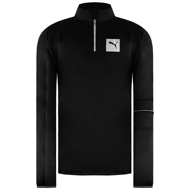 Show up to your workout in style in this sleek, slim-fitting pullover. Packed with functional features, including dryCELL moisture-wicking technology, raglan sleeves to enhance freedom of movement and an earphone loop for cable management, you'll be prepared to achieve peak performance. 

Slim fit 
Reverse entry sleeve pocket for secure storage solutions 
Earphone loop for cable management 
Half zip closure 
Raglan sleeves for freedom of movement 
PUMA Cat Logo at left chest 
Polyester and elastane 

Material Information 
Shell: 91% polyester, 9% elastane
