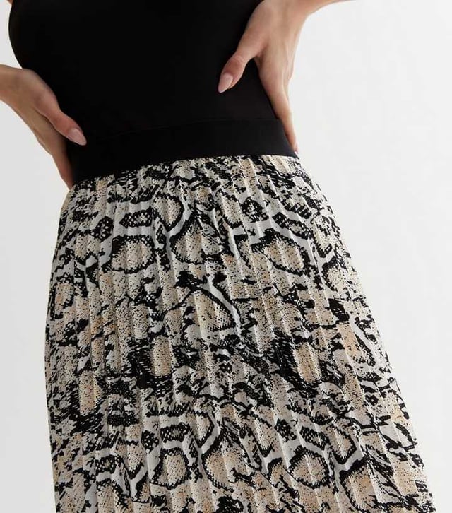 Grey snake print pleated sale skirt