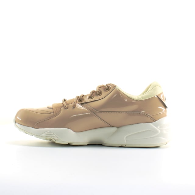Puma Trinomic R698 Nude Patent Leather Womens Lace Up Trainers 362274 01