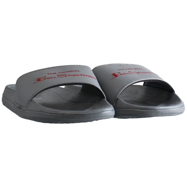 Ben Sherman Margate Slip-on Grey Synthetic Mens Flip-Flops BS20902_Grey/Red