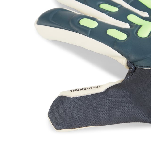PUMA Unisex FUTURE Match Goalkeeper Gloves PRODUCT STORY: The new FUTURE Match gloves are designed to give your hands maximum freedom of movement and support where it's needed. Inspired by the taping rituals of goalkeepers, they are equipped with specific and ultra-modern support. By using different elasticities and thicknesses in the materials, each part of the glove benefits from a specific treatment to push performance to the maximum. DETAILS: Supersoft 3mm latex palm provides good grip and durability; Negative cut; Textile material for excellent comfort; Latex backhand provides flexibility and improves the power of fist releases; Thumb wrap increases contact between latex and ball; The full length latex strap of the gloves ensures a secure and comfortable closure.