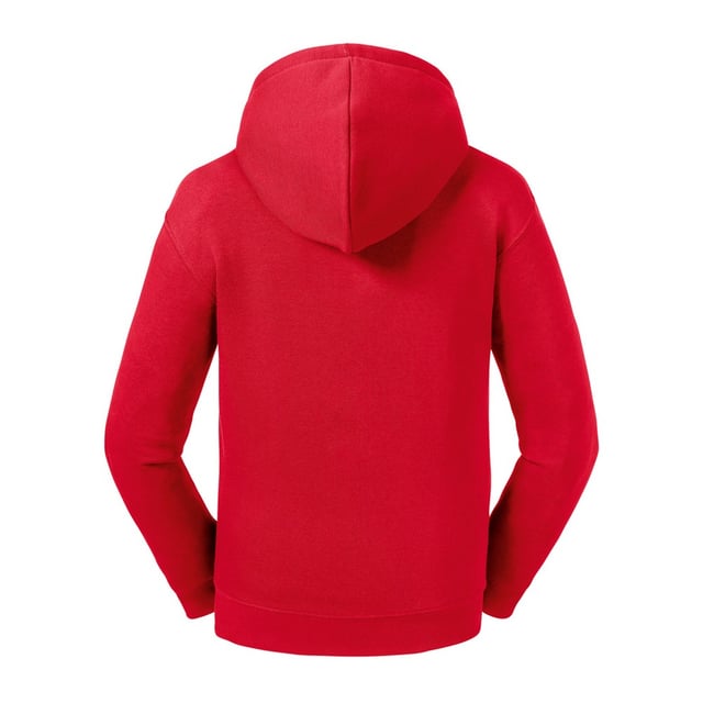 Material: Combed ringspun cotton and polyester. Cotton faced fabric. Brushed back fleece. Drop shoulder style. Double fabric hood with topstitch detail. Taped neck. Full length covered YKK zip. Front pouch pockets. 1x1 ribbed cuffs and hem. Coverseamed around hood, shoulders, armholes, cuffs and hem. Size: 3-4 Years - height 104cm, chest 22-25in, 5-6 Years - height 116cm, chest 25-28in, 7-8 Years - height 128cm, chest 28-30in, 9-10 Years - height 140cm, chest 30-32in, 11-12 Years - height 152cm, chest 32-34in, 13-14 Years - height 164cm, chest 34-36in.