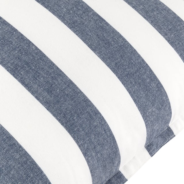 Elevate any outdoor space with the Hayle Cotton Outdoor Cushion, designed for both comfort and style. Crafted from soft-touch material treated for outdoor use, this cushion effortlessly blends durability with style. Its reversible striped design, featuring broad lines on one side and narrower ones on the other, allows for seamless transformations of outdoor settings. The water-resistant properties ensure resilience through every season, offering functionality without compromising aesthetics. Perfect for those seeking timeless, natural materials that enhance the ambiance of outdoor environments.