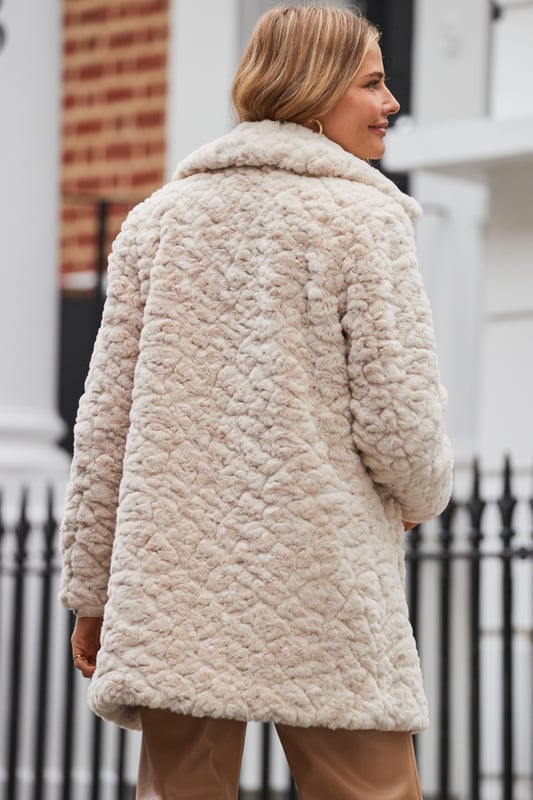 Asos design textured faux fur coat sales
