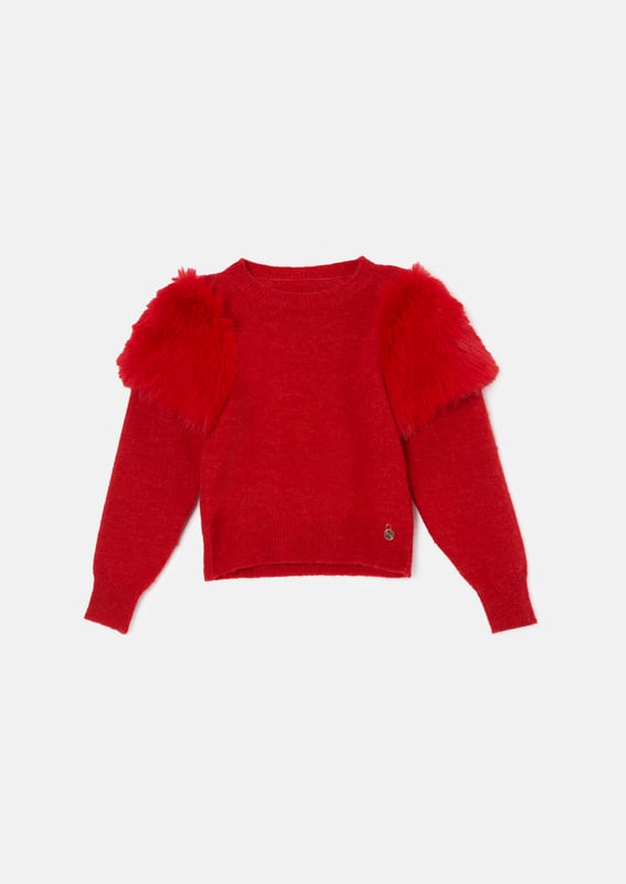 Imagine the cosiest   knit sweater. now add a dash of luxury by adorning the shoulders with soft statement fur. It combines warmth and style effortlessly. making it perfect for casual jaunts and special occasions. They will make a style statement fur-real!.