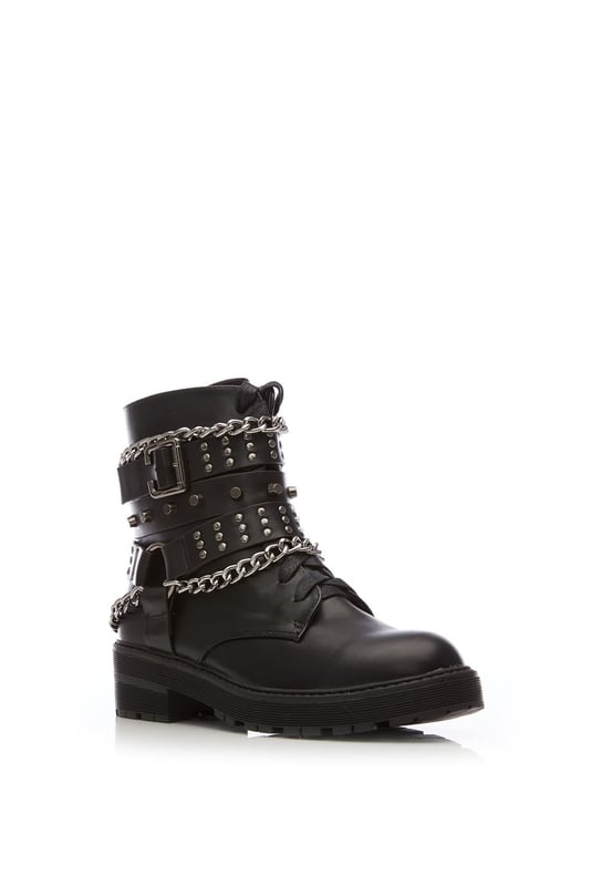 Benetcha Black Porvair Biker Boots