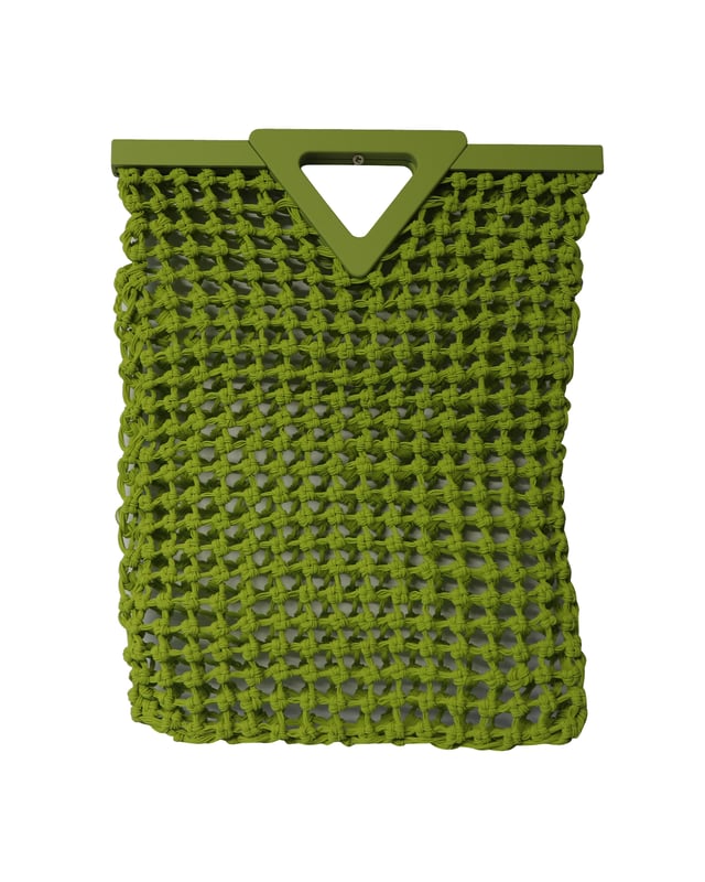 VINTAGE, RRP AS NEW
Bottega Veneta is no stranger to meticulous weaving techniques - this 'Point' tote is crafted from knotted macramé rubber in a soft, spacious silhouette. Designed in a vibrant 'Chartreuse' hue, it has a sturdy V-shaped frame that serves as a top handle.
Bottega Veneta Point Macramé Tote in Chartreuse Rubber
Sign of wear: No
Condition: Excellent, comes with zip pouch
Material: Rubber
Color: Chartreuse 
Size: One Size
SKU: 195213