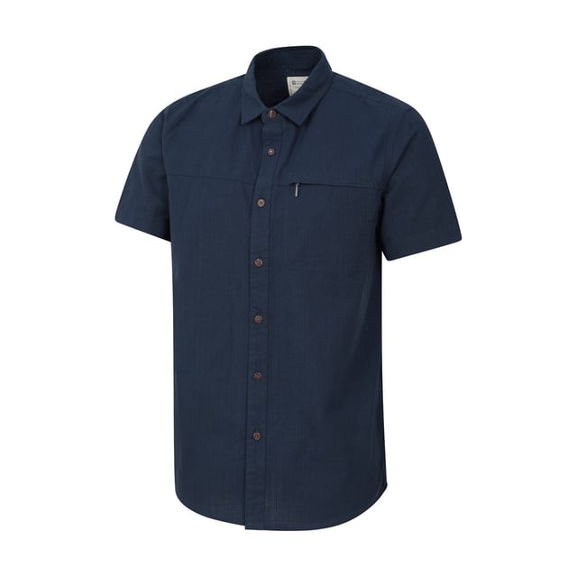 Buitenste materialen: 100% katoen. Voering: 100% polyester. Stof: Slub. Voering: Gaas. Ontwerp: Textuur. Zakken: 1 borstzak, ritssluiting. Bevestiging: Knop. Mouwtype: Korte mouwen. Halsuitsnijding: Omgeslagen kraag. Stoftechnologie: Ademend, Lichtgewicht. 7 Knopensluiting.