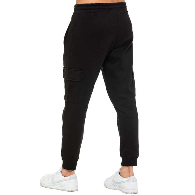 Enzo Mens Regular Fit Cargo Joggers. Features 2 Side Slash Pockets, 2 Cargo Pockets, Single Welt Back Pocket. Brushed Back Inner Fleece. Elasticated Waistband With Adjustable Drawstring. Cuffed Ankle. Features EZ Logo.