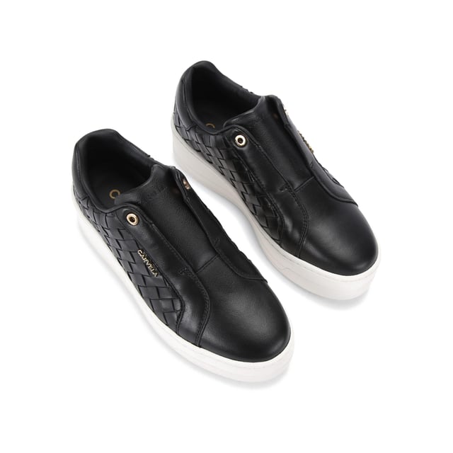 Carvela Leather Connected Laceless Weave Sneakers
