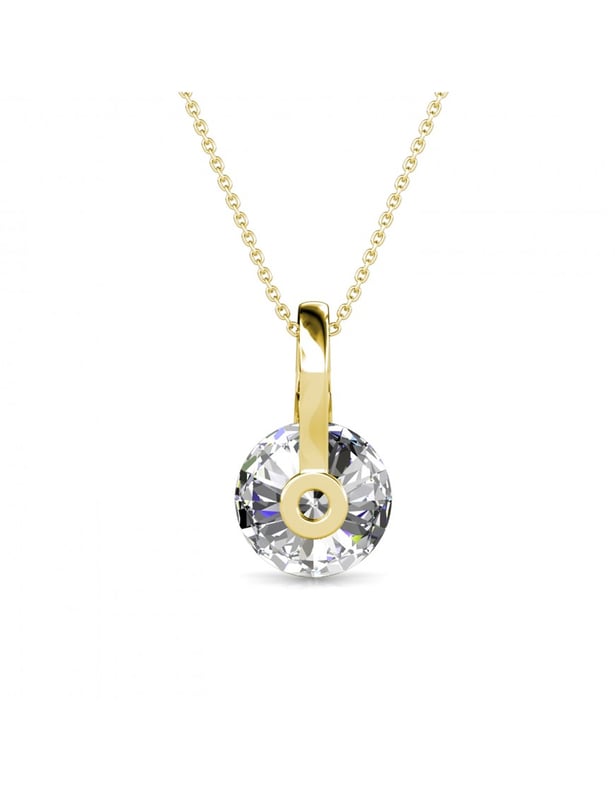 Composición: Latón de alta calidad Acabado: Bañado en Oro de 18k Tipo de Piedra: Cristal Austriaco Número de piedras (uds): 1 Color de la piedra: Cristal Longitud de la cadena: 400 + 50
