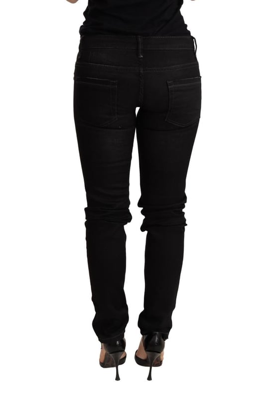 100% Authentic ACHT Slim Fit Jeans
  Crafted from cotton
  Slim fit cut with zipper and button closure
  Black wash color
  Low waist skinny denim model
  Logo details
  Zipper closure
Material: Cotton