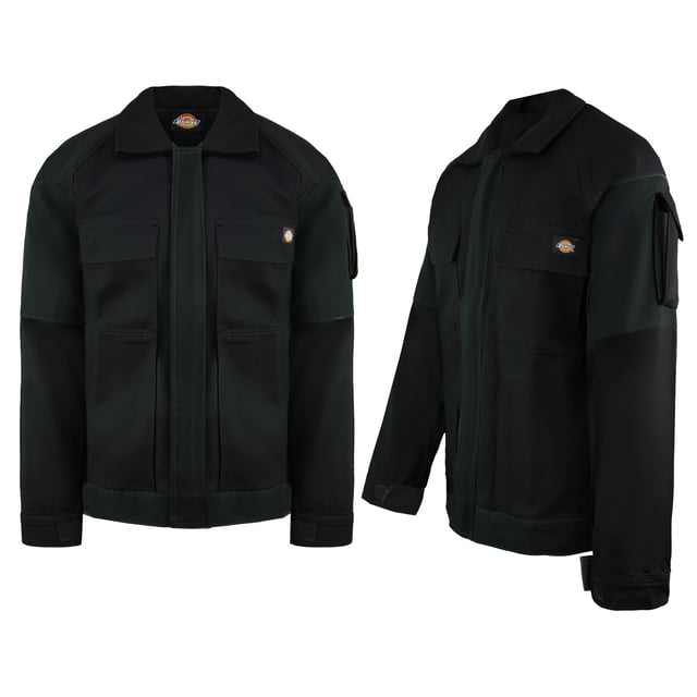 La colección GDT Premium presenta prendas de algodón predominantemente de alta calidad que son una versión premium de nuestra popular gama de ropa Grafter Duo Tone. Esta chaqueta presenta galones reflectantes en el pecho, los hombros y las áreas del cuello, además de tener un logotipo reflectante de Dickies en la cintura delantera.