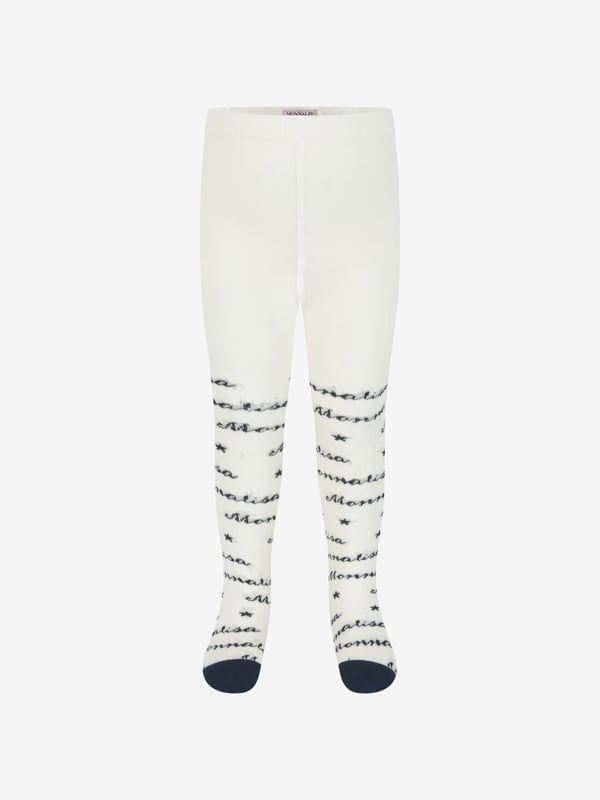 Presenting the exclusive Baby Girls  Navy Branded Tights in , the perfect addition to your little girl's collection. An embodiment of Italian finesse and comfort, tailor-made for . Italian Craftsmanship: Expertly made by Monnalisa in Italy, promising unparalleled quality and durability.  Chic Graphics: Boasting a charming print that elevates this item to a fashion statement.  Ultimate Comfort: Fabricated with premium materials ensuring the utmost comfort for your girl's daily escapades.  Upgrade your princess's wardrobe with these sleek Baby Girls  Navy Branded Tights! Make her the trendsetter she‚s meant to be. Order now!