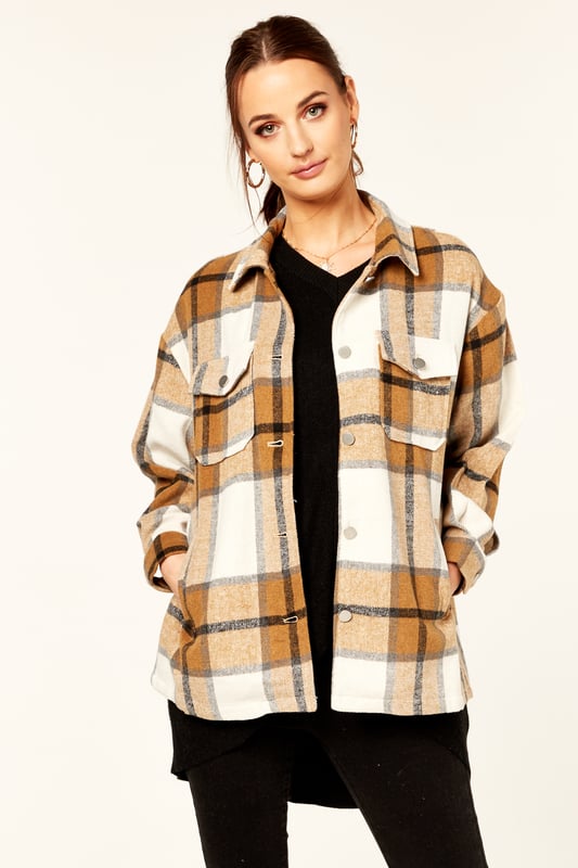 It's time to welcome the shacket into your wardrobe. Gini London is the all-purpose lightweight layer that'll solve all those pesky wardrobe problems in a cinch. Check print will give fresh buttoned up look  as a shirt and also can be effortlessly cool undone as a jacket. Girls get ready to exude a seriously cool fashion-girl look that is so right now.
