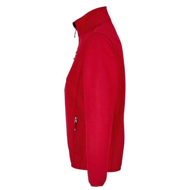 Outer Materials: 94% Recycled Polyester, 6% Elastane. Lining Material: 100% Polyester. Lining: Polar Fleece. Fabric: Softshell, Stretch, Triple Layer. Design: Plain. 270gsm. Fabric Technology: Breathable, Showerproof, Waterproof, Windproof. Chin Guard, Inner Zip Guard, Tearaway Label. Cuff: Elasticated. Sleeve-Type: Long-Sleeved. Neckline: Standing Collar. Pockets: 2 Side Pockets, 1 Chest Pocket, Zip. Fastening: Full Zip. Hem: Elasticated. Sustainability: ACCORD, Amfori, BSCI, Fair Wear Approved, GRS Certified, Oeko-Tex Standard 100 Certified, PETA-Approved Vegan, REACH, Sustainable Materials.