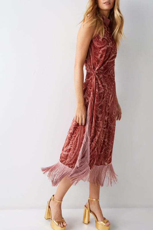 Warehouse paisley midi dress 2025