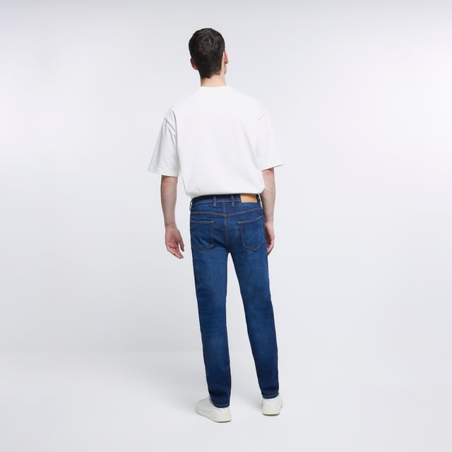 River Island Mens Jeans Dark Blue Slim Fit Memphis Pants