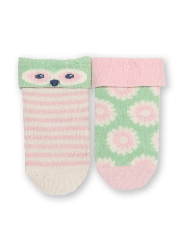 90% organic cotton 8% polyamide 2% elastane | Proud to be certified by Control Union to the Global Organic Textile Standard (GOTS) | Baby pink and soft mint designs | Two pack | Turn down top | Made in Turkey | Machine washable at 40 degrees, or at 30 degrees to be kinder to the planet