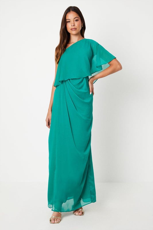 Chiffon cape detail maxi dress new arrivals