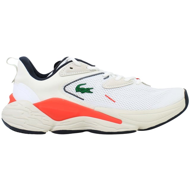 Lacoste Aceshot 0722 1 SMA Mens Off White Trainers The Lacoste Aceshot 0722 1 SMA Men's Off White Trainers are a modern take on vintage court style, offering a clean and minimalist aesthetic with premium materials. Designed for comfort and versatility, these trainers are ideal for casual wear and everyday activities.
Â
Key Features:
Premium Leather Upper:
Provides a polished and durable look, blending sophistication with sporty charm.
Iconic Lacoste Branding:
Features the signature crocodile logo and subtle embossed details, adding a refined touch to the design.
Cushioned Insole:
Ensures all-day comfort and support, making these trainers suitable for extended wear.
Padded Collar and Tongue:
Enhances comfort and offers a secure fit around the ankle.
Durable Rubber Outsole:
Delivers excellent grip and stability on various surfaces, ensuring reliable performance.
Breathable Construction:
Includes perforated detailing to promote airflow and keep feet cool.
Low-Top Silhouette:
A sleek profile that pairs effortlessly with casual and smart-casual outfits.
Off-White Colorway:
A versatile and sophisticated neutral tone that complements a wide range of wardrobe options.
Â
The Lacoste Aceshot 0722 1 SMA Men's Off White Trainers are a perfect blend of style and functionality, offering a timeless look with the comfort and durability needed for everyday wear.
Â